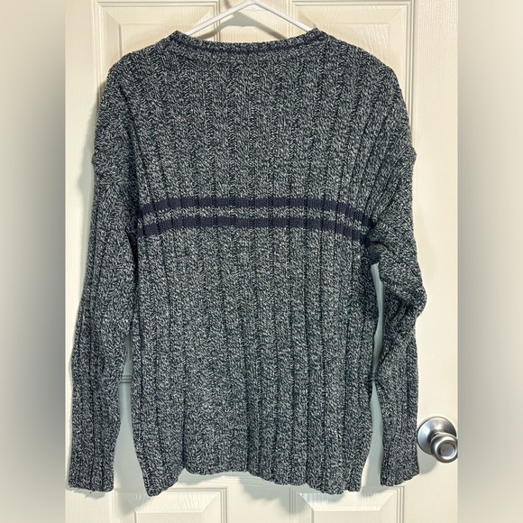 Navy and green vintage Liberty by Old Glory v-neck sweater-size XL - Picture 2 of 4